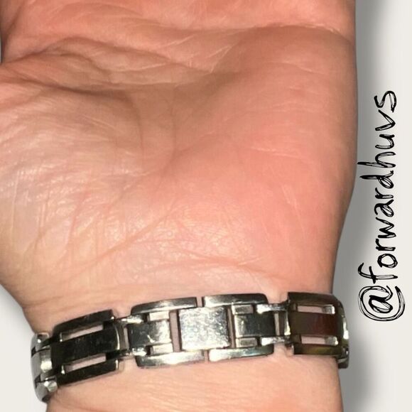Stainless Steel Men’s 316L Bracelet Marked 10K WGD with 3 Authentic Diamonds - Picture 13 of 14